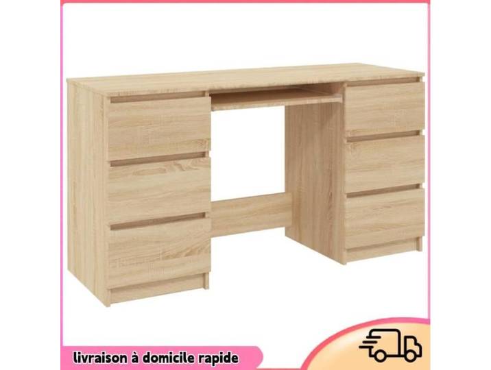 Cocosity Bureau Chêne sonoma 140x50x77 cm Bois d'ingénierie - 7894202813062