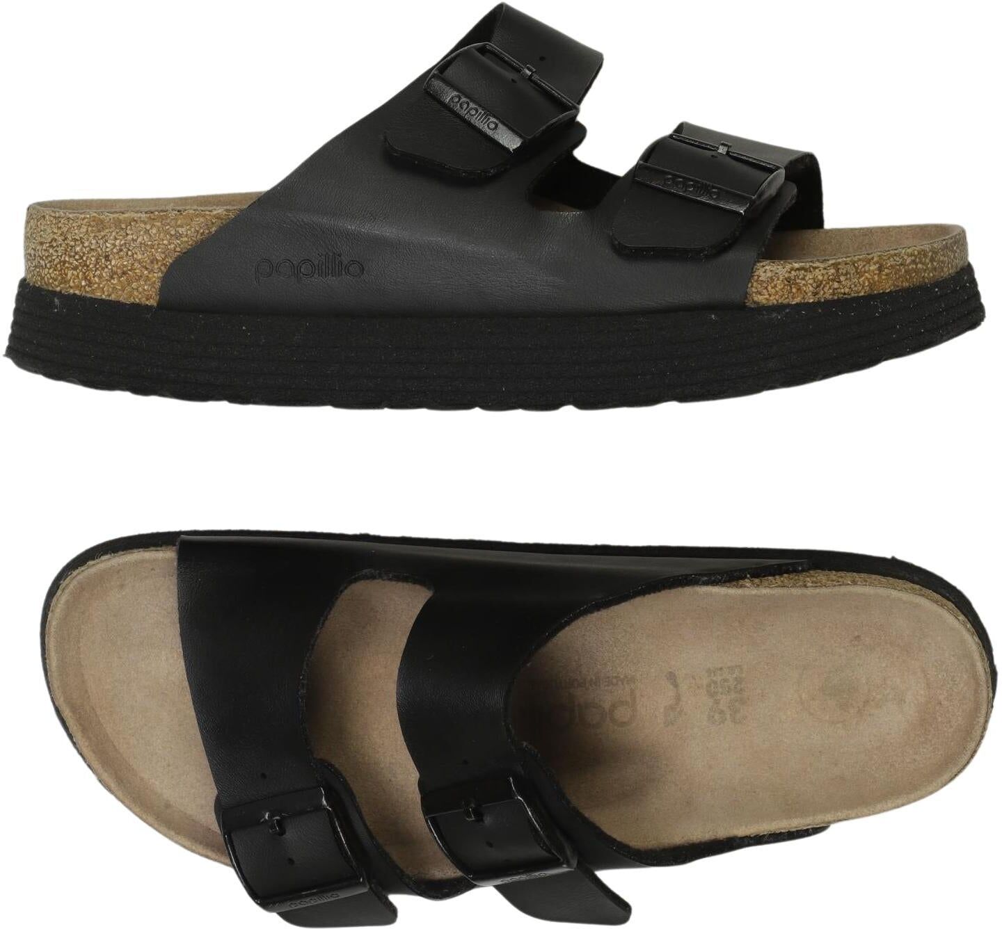Papillio by Birkenstock Damen Sandalen, Schwarz, Gr. EU 39, kein / Etikett - Second Hand