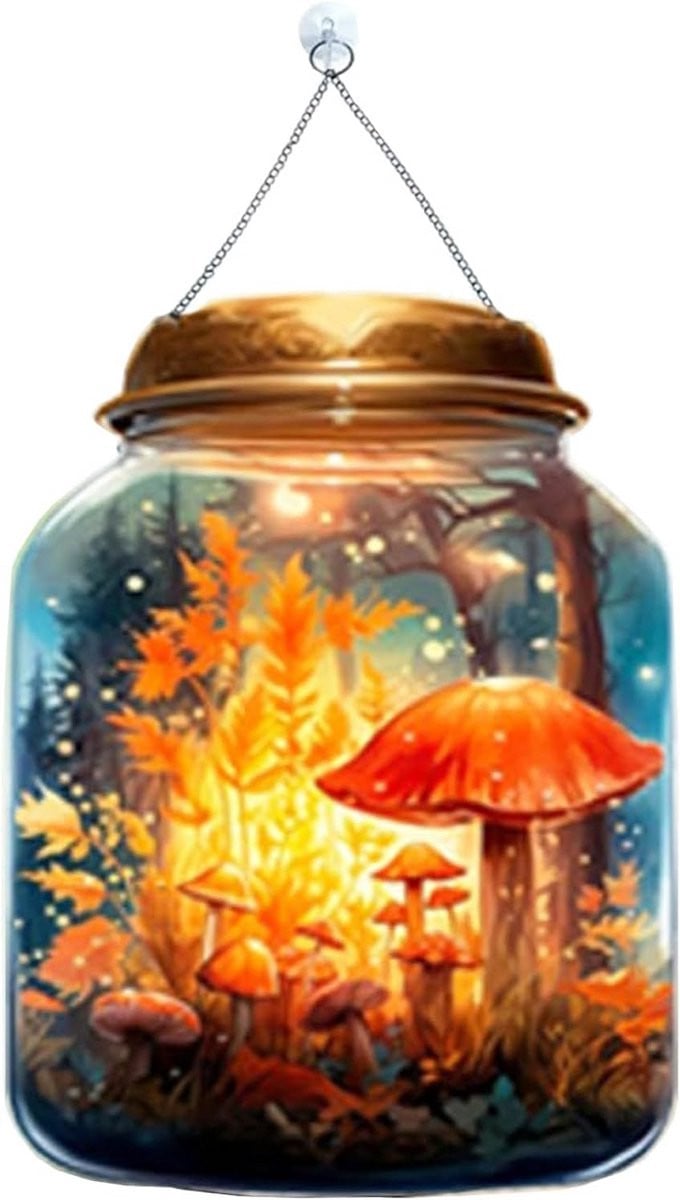 Decoratieve Acryl Raamhanger in Flesvorm met Illustratie