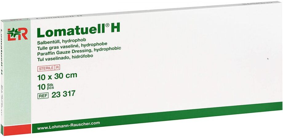Lomatuell H Salbentüll 10x30 cm steril 10stk