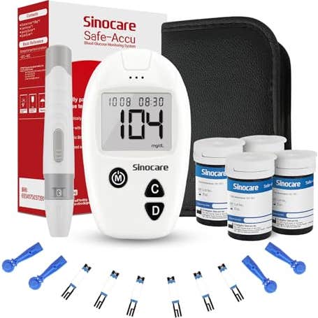 Sinocare Safe Accu Kit Medidor Glucómetro