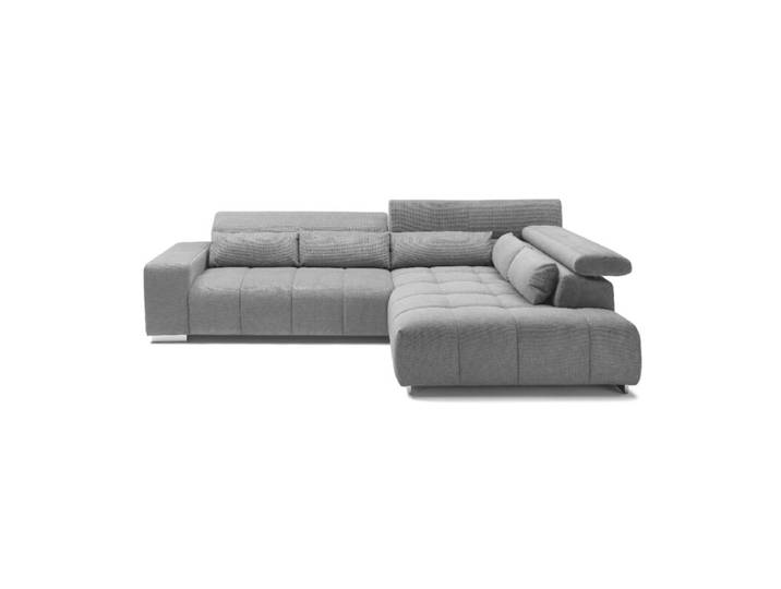Trendstore Christel Ecksofa wahlweise mit Hocker - Chenille Boston stone - ohne Zusatzausstattung - rechts manuelle Kopfteilverstellung Modern