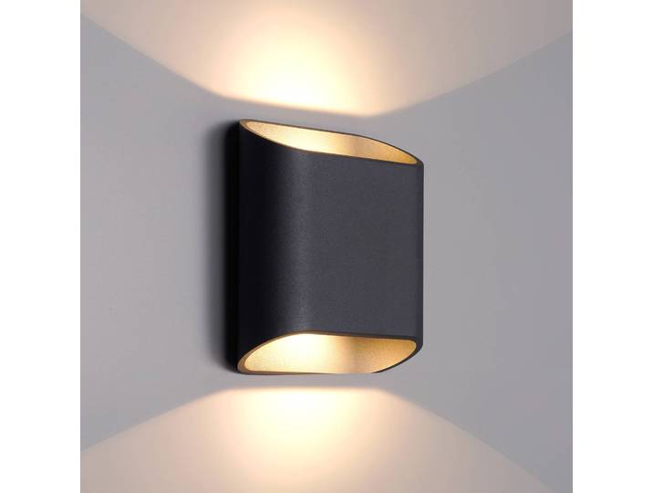 LCD LED Aussenwandleuchte 5175, dimmbar, schwarz, Aluminium, Modern, LED Wandleuchte außen