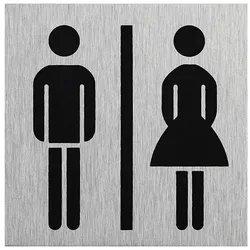ProPlus SF_972062 Aluminium Türschild "Bild Frau/Mann" 60x60mm Tür Schild