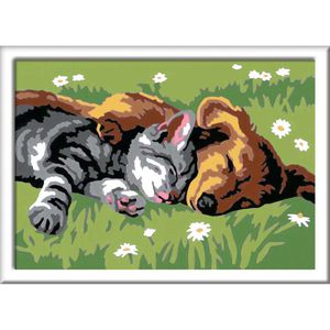 Ravensburger 28015 Malen-nach-Zahlen CreArt, ab 7 Jahre, Tiefer Schlaf, mit Rahmen, 13 x 18 cm