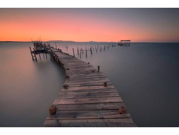 Fototapete PAPERMOON Photo-Art CHRISTOS ZOUMIDES, PALAFITTE , bunt, B:4,5m L:2,8m, Vlies, Tapeten, Fototapete