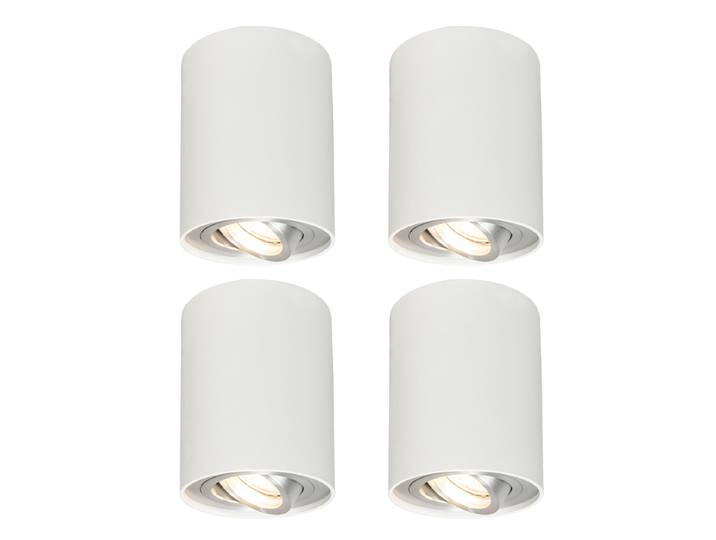 Lot de 4 spots blancs orientables et inclinables - Rondoo up