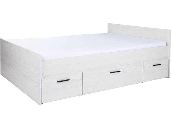 Stauraumbett ARTHUR BERNDT Jugendbett »Mathea« 140 x 200 cm , weiß (nordic, wood, nachbildung, nordic, wood, nachbildung, nordic, wood, nachbildung), B:147cm H:70cm L:204cm, Betten, Stauraumbett