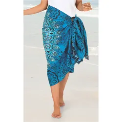 Baumwoll-Pareo in Druck blau von DW-Shop, Blau