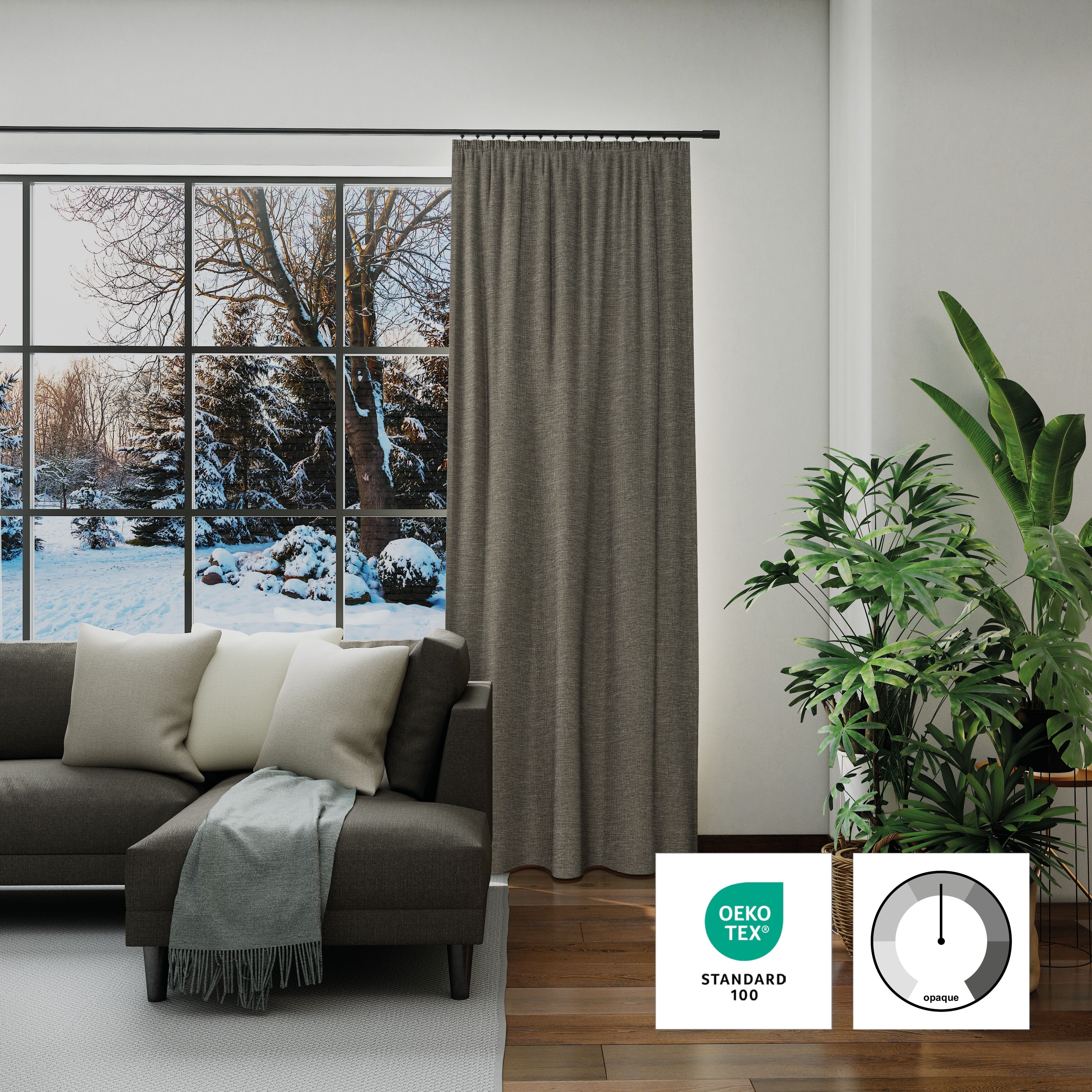 Neutex For You! Vorhang NEUTEX FOR YOU "Inuit", grau (taupe), B:145cm H:245cm, Polyacryl, Polyester, Gardinen, Vorhang, HxB: 245x145 taupe 245cm, Kräuselband, 145cm