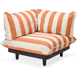 Paletti Garten-Ecksofa rechts, gestreift, orange-creme