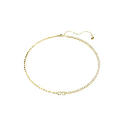 Collier SWAROVSKI "Schmuck Geschenk MATRIX Halskette", gold (gelbgoldfarben, kristallweiß), Halsketten, Damen, Metall, Collier, mit Swarovski Kristall