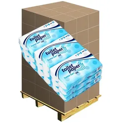 Toilettenpapier Satino Prestige SuperSoft 250 hochweiß Palette mit 1296 Rollen x 250 Blatt (18x72Rollen), 3-lagig