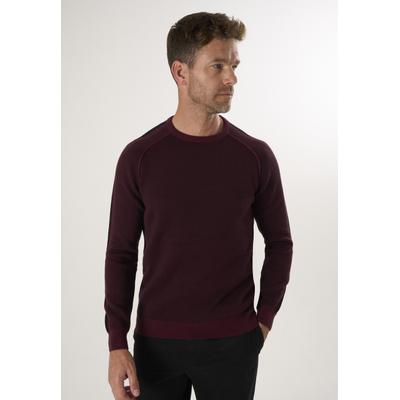 Rundhalspullover FELIX HARDY "Basic-Pullover mit Rundhalsausschnitt", Herren, Gr. XXL, rot (bordeaux), 100% Baumwolle, Rundhals, Pullover Rundhalspullover