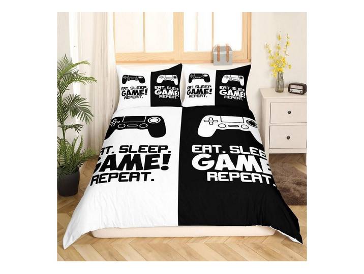 LuxusKollektion Kinderbettwäsche Bettwäsche Set 135x200cm Gamepad Mehrfarbig