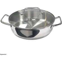 Berndes Servierpfanne mit Glasdeckel 28 cm b.brilliant Special, Pfanne + Kochtopf, Silber