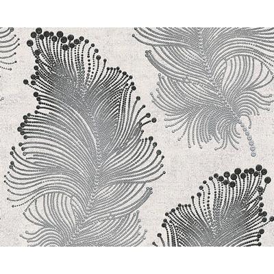 Vliestapete LIVING WALLS "Bohemian Burlesque", schwarz (schwarz weiß), B:0,53m L:10,05m, Vinyl, Vlies, Tapeten, Boho Tapete Natur Metallic Tapeten Wohnzimmer modern Flur Design Optik