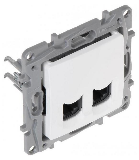 Legrand NILOE stopcontact met 2x RJ45, categorie 6e, UTP