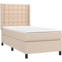 vidaXL Boxspringbett mit Matratze & LED Cappuccino-Braun 90x190cm