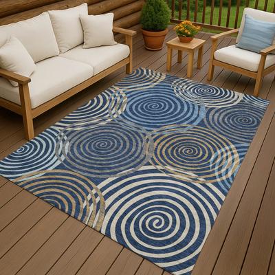 Addison Rugs Machine Washable Indoor/ Outdoor Contemporary Swirls Chantille Rug