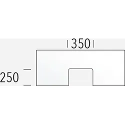 T&J HYGIENE SCHUTZGLAS Aufpreis Durchreiche eckig, 250 x 350 mm unten zentriert