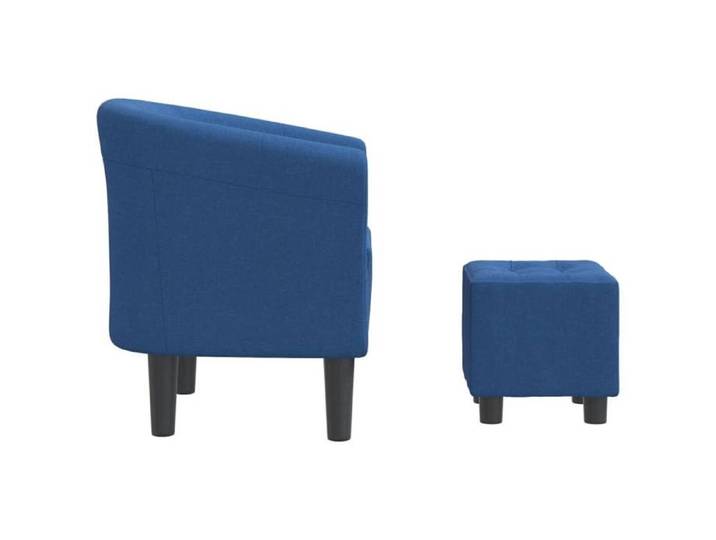 Bleu CHAISE/FAUTEUIL - SARAZYJ - 70x56x68cm - Chaise cabriolet - avec repose-pied bleu tissu Hot24007093