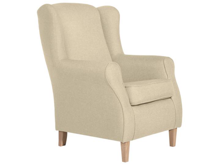 Max Winzer Ohrensessel Lesesessel, Beige, Uni, 77x103x86 cm, Goldenes M, Made in Europe, Wohnzimmer, Sessel, Polstersessel