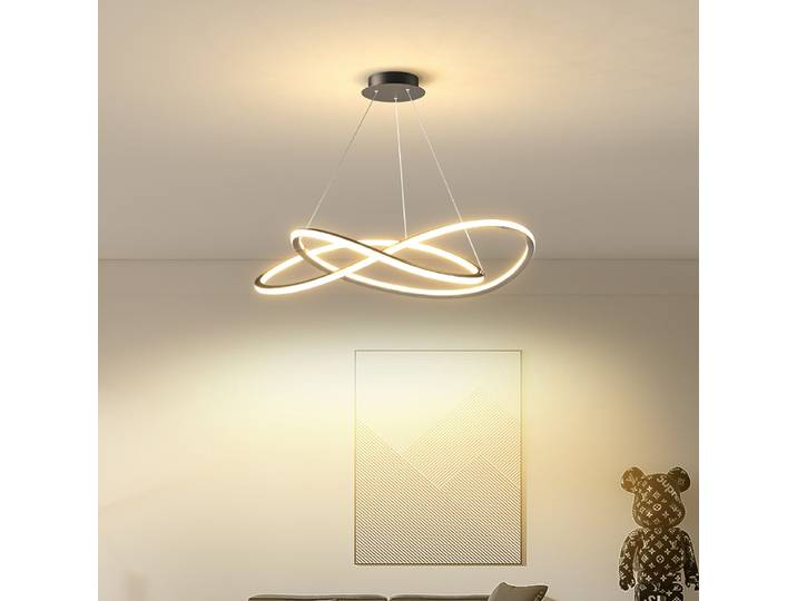 NEO Gleam Noir/Blanc Led Lustre pour Salon Salle À Manger Chambre Cuisine décor AC110-220V Pendentif Moderne Lustre Luminaires