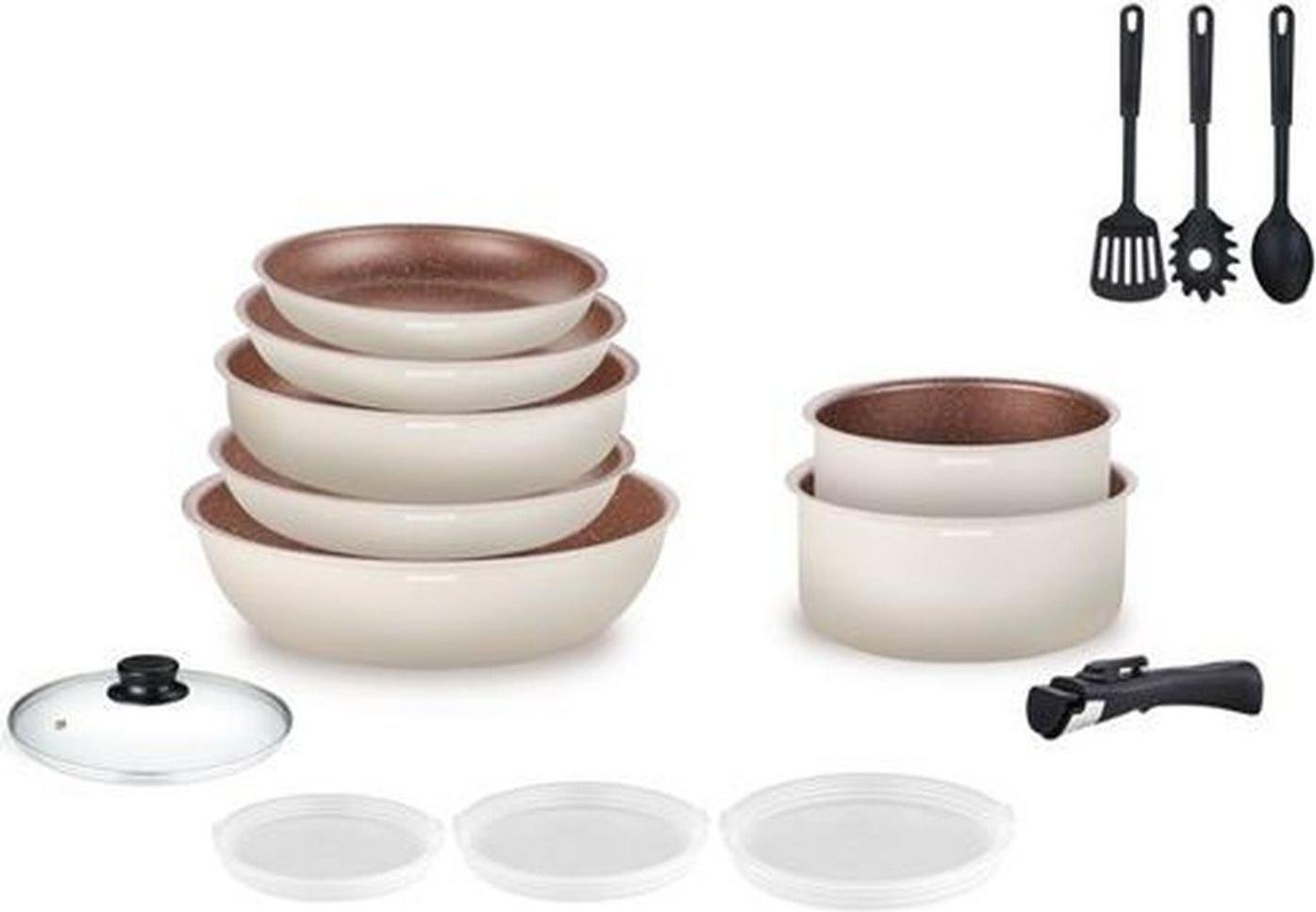 Arthur Martin 18-delige kookset AM1453 CREAM in crème