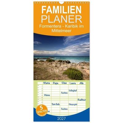 Familienplaner 2027 - Formentera - Karibik im Mittelmeer mit 5 Spalten (Wandkalender, 21 x 45 cm) CALVENDO