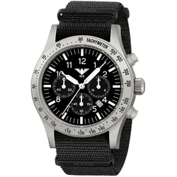 KHS PLASSC.NB Herrenuhr Platoon Solar Chronograph Stahl Natoband