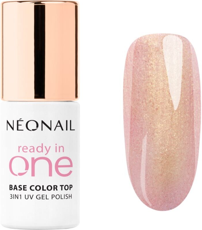 NEONAIL Ready In One 3in1 UV Gel Polish gel nail polish with diamond dust shade 01 One Rose Glow 7.2 ml