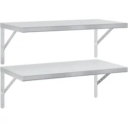 vidaXL Wandregale 2 Stk. 75x40 cm Silbern Edelstahl
