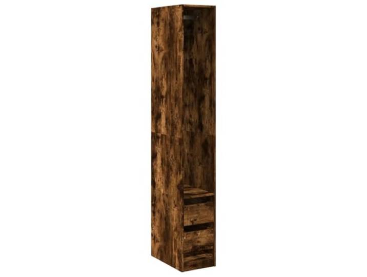 HNSMFPRE Kleiderschrank, Raucheiche, 30 x 50 x 200 cm, Holz 1 Fach, 2 Schubladen, Wandbefestigung im Lieferumfang enthalten, Aufbewahrung von Kleidung, Hüten, Handschuhen