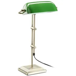 Relaxdays Bankerlampe grün Gold,Grün,Schwarz