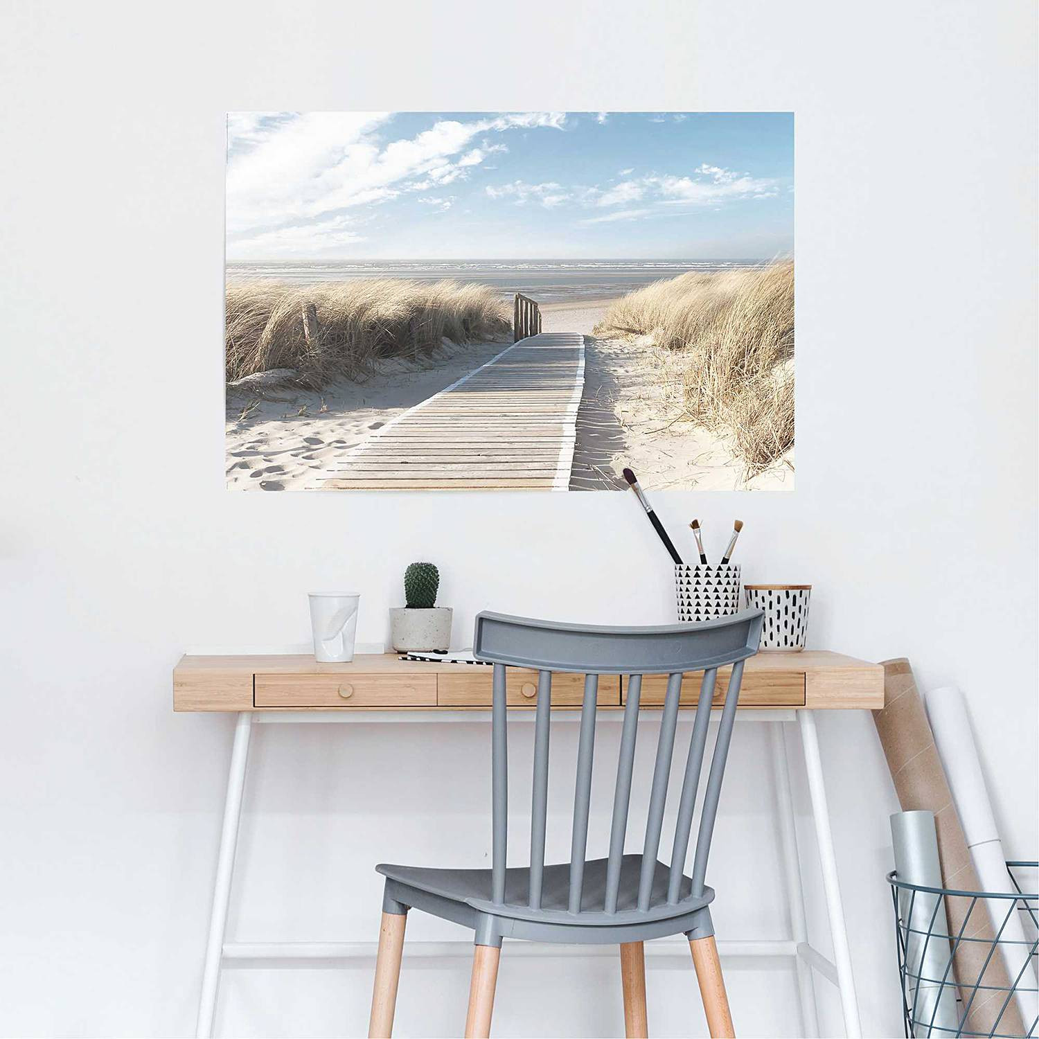 home24 Poster Pad Duinen papier poster beige B: 61 cm, H: 92 cm