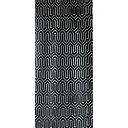 KS Handel 24 Textil Duschvorhang Ethnic Schwarz Weiss 180x200 cm, inkl. Duschvorhangringe inkl. Beschwerung