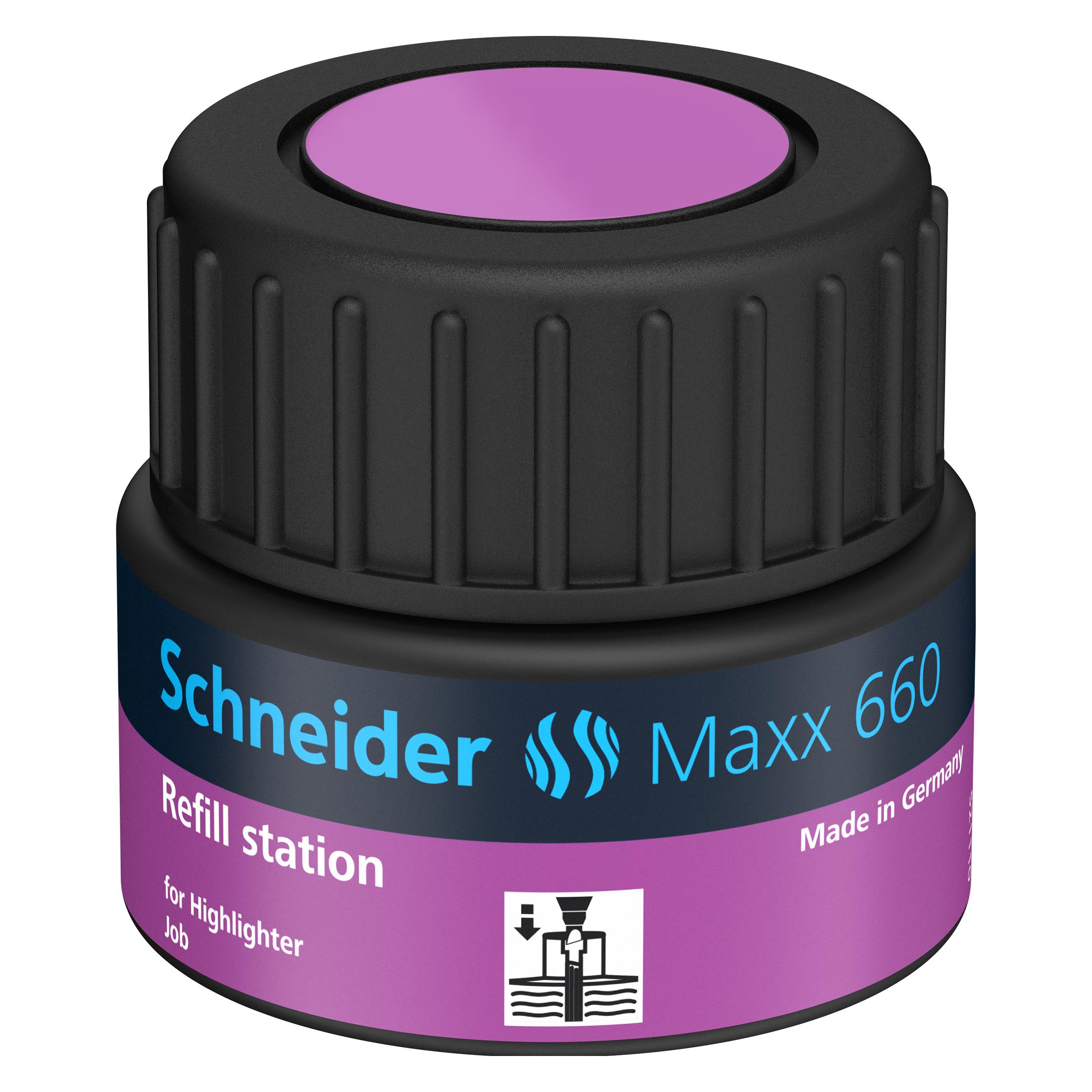 Schneider Tinte, Tusche für Textmarker Refill station Maxx 660 (Lila) (166008)