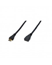 DIGITUS Verlängerungskabel HDMI hoch Geschwindigkeit Typ A/M A/F 2,0m (AK-330201-020-S)