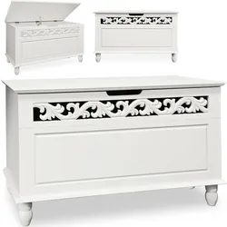 Casaria Deuba Holztruhe Jersey mit klappbarem Deckel
