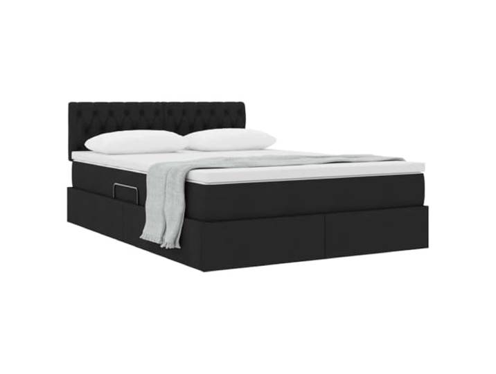KTHLBRH Boxspringbett Doppelbett Schwarz 140 x 190 cm mit Matratze Minimalistisches Design, stabiler Rahmen, Hebemechanismus, rechteckige Form