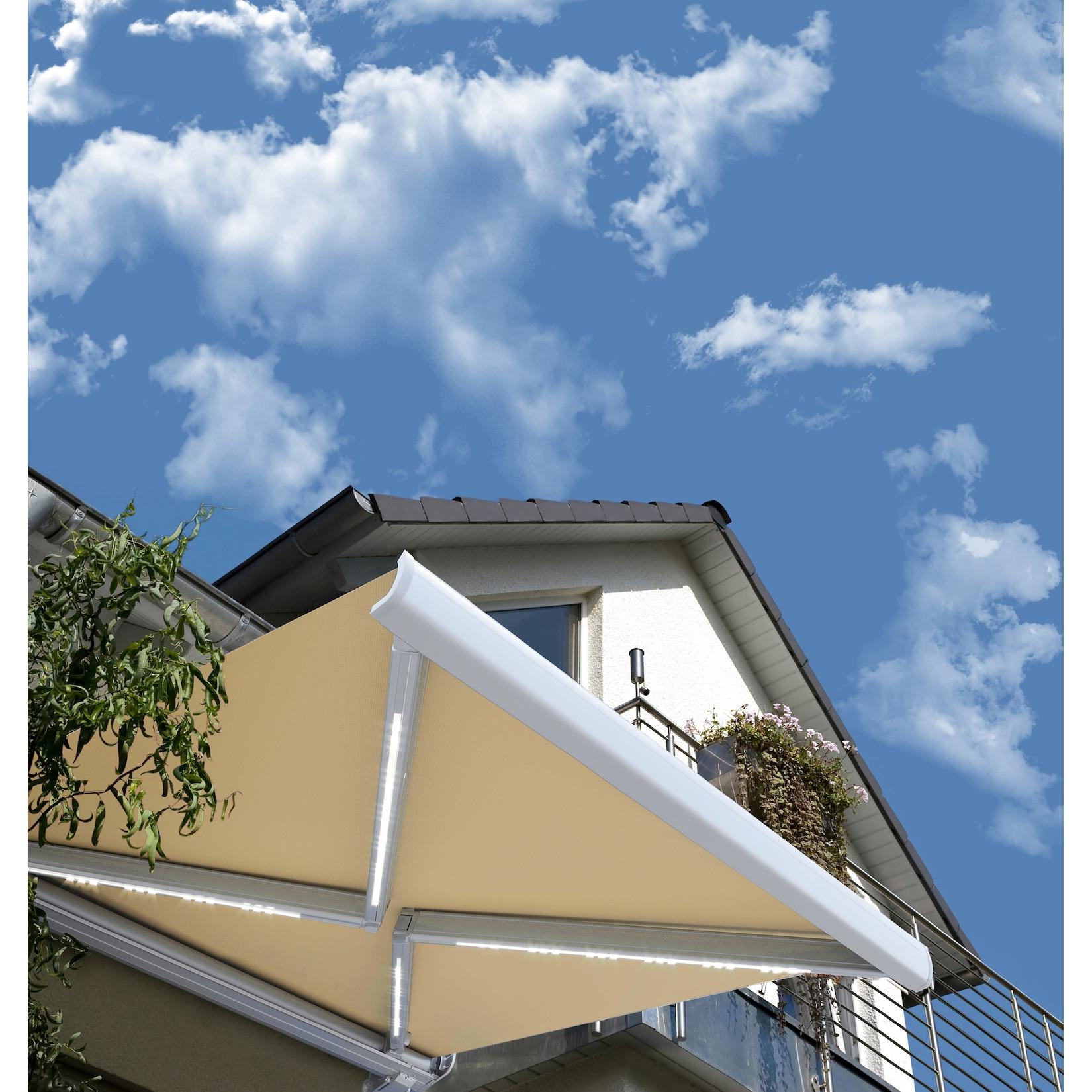 HOME DELUXE LED Vollkassettenmarkise elektrisch ELOS - 395 x 300 cm Sandfarbe