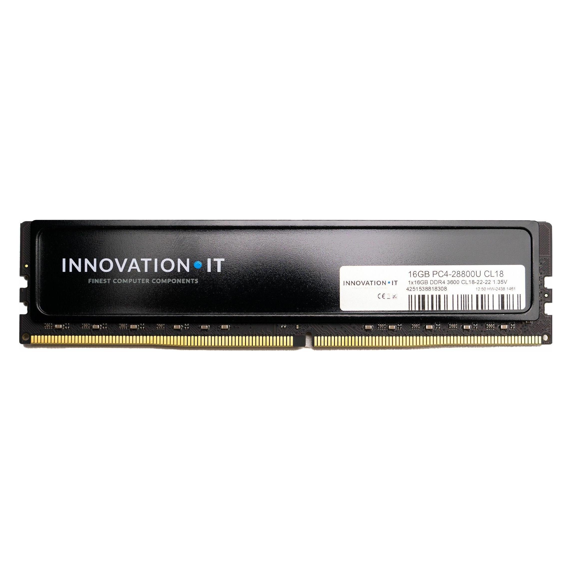 Innovation IT 3600 16GB CL18 1.35V mit Heatspreader (CL18-22-22) (1 x 16GB, 3600 MHz, DDR4-RAM, DIMM) (CL18-22-22)