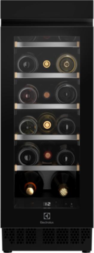 Electrolux EWUS018B7B, Integriert, 18 Flasche(n), G, Innenbeleuchtung, Schwarz, Schwarz