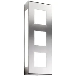 CMD Creative Metalldesign Außenwandleuchte AQUA TRILO, IP44, 40 x 16cm, 3-fach, E27, Edelstahl / Opalglas, gebürstet CMD-26