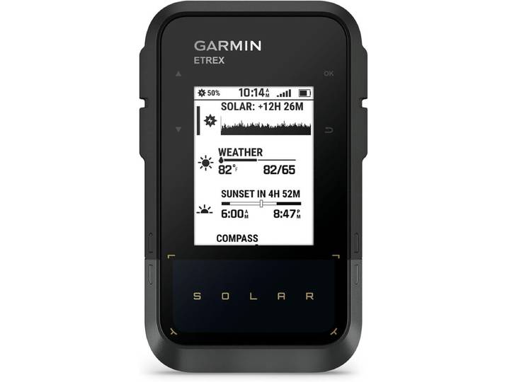 Garmin eTrex Solar GPS Handheld Navigatieapparaat Onbeperkte batterijduur, Draadloze connectiviteit, Multiband GPS, Hoogcontrast scherm