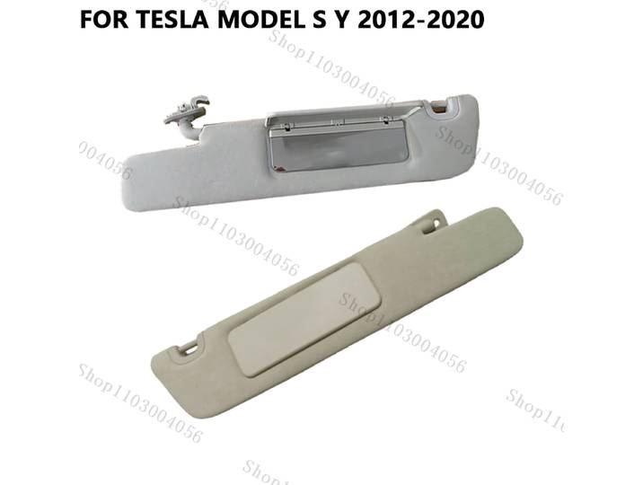 Pare-soleil de voiture avec miroir pour Tesla modèle S Y 2012 – 2020, pare-soleil gris Beige 103258100D 10325801D 103258200D 103258201D