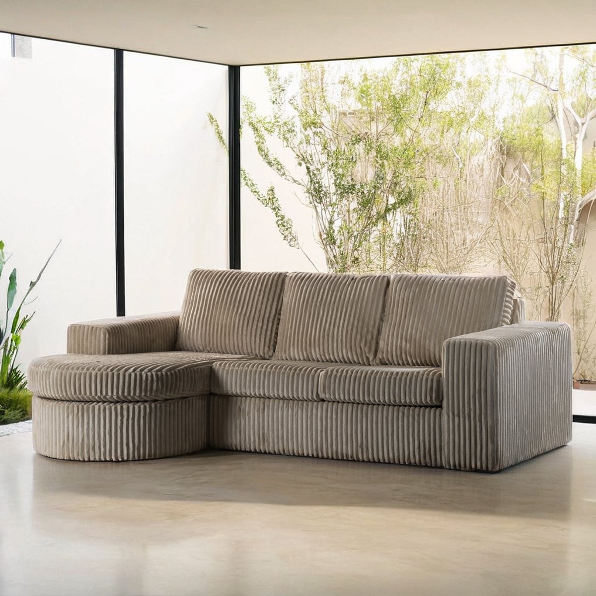 Moderne Milano Hoekbank Beige