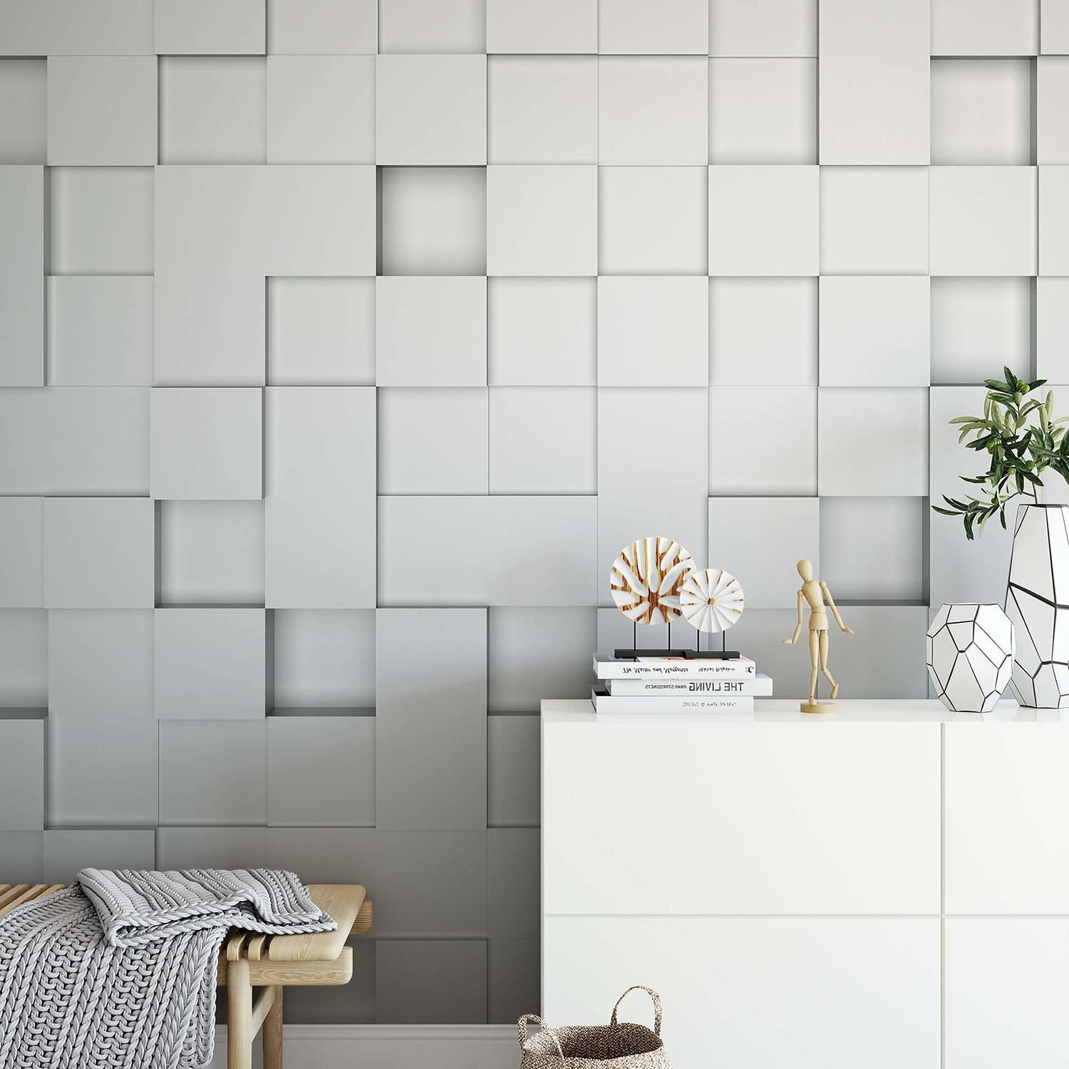 home24 Fotobehang 3D Cubes Mural
