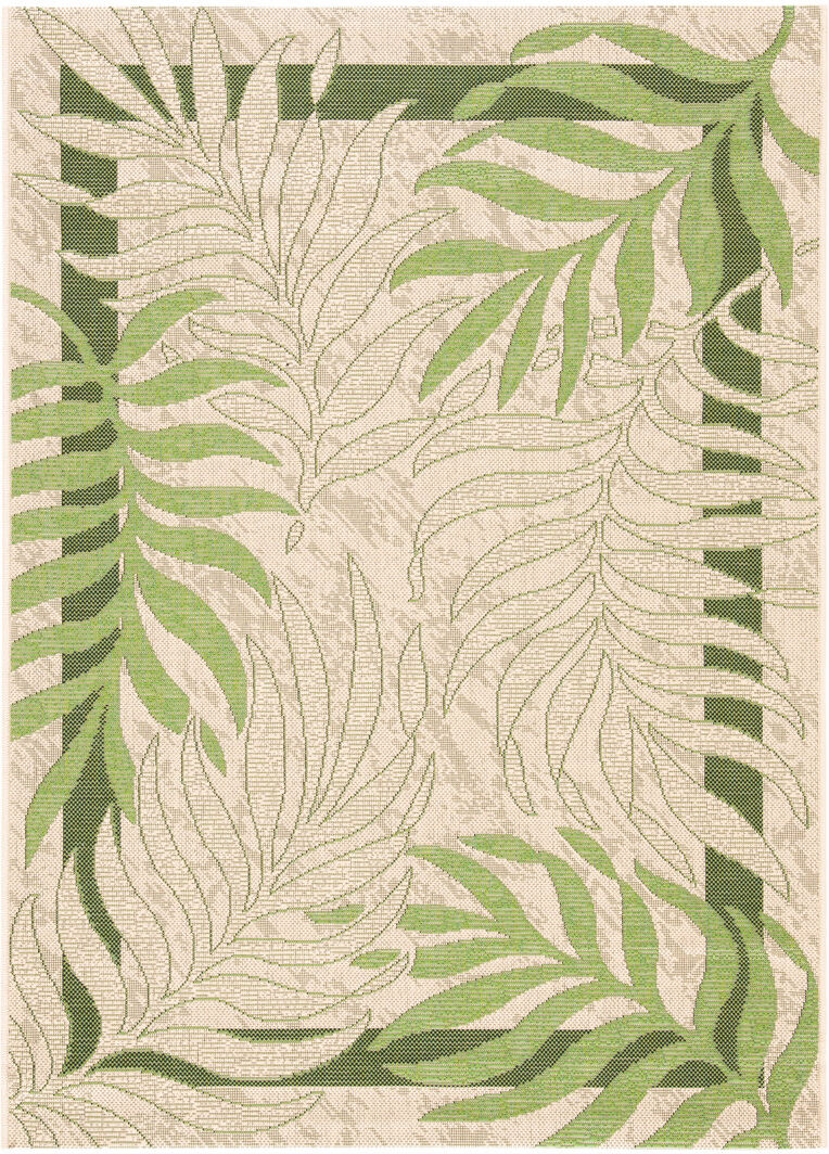 Bay Isle Home Allick Cream/Green Indoor/Outdoor Rug Cream Rectangle 122 x 170 cm